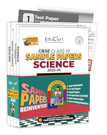Educart CBSE Sample Paper Class 10 2025-26 – Science, Mathematics Standard, Social Science & English (Introducing exclusive step-by-step new practice concept on 2026 pattern) Set of 4 Books